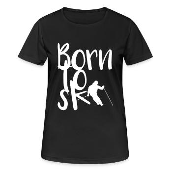 Ski, Alpes, montagnes, hiver, ski - T-shirt respirant Femme - noir - Devant - AI Model Female 172 light (172cm)
