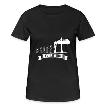 Evolution: KFZ Mechaniker KFZ Mechatroniker - Frauen T-Shirt atmungsaktiv - Schwarz - Vorne - AI Model Female 172 light (172cm)