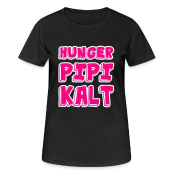 Hunger Pipi Kalt - Frauen T-Shirt atmungsaktiv - Schwarz - Vorne - AI Model Female 172 light (172cm)