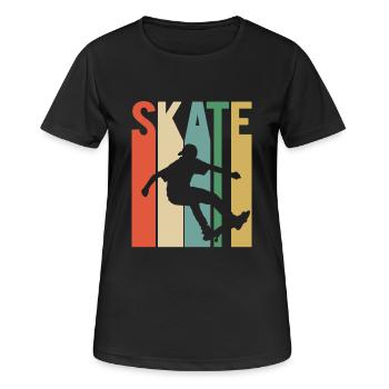 Skateboarding Skater Skateboard Skating Vintage - Frauen T-Shirt atmungsaktiv - Schwarz - Vorne - AI Model Female 172 light (172cm)