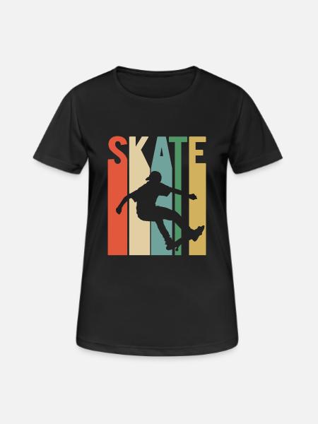 Skateboarding Skater Skateboard Skating Vintage - Women's Breathable T-Shirt - black