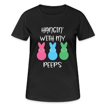Pâques - Lapin de Pâques - Pâques - Cadeaux - T-shirt respirant Femme - noir - Devant - AI Model Female 172 light (172cm)