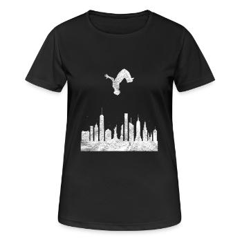 Parkour Geschenk Le Parcour Freerunning Backflip - Frauen T-Shirt atmungsaktiv - Schwarz - Vorne - AI Model Female 172 light (172cm)