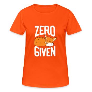 Zero Fox Given Funny T-Shirt Gift Fox - Women's Breathable T-Shirt - neon orange - Front - AI Model Female 172 dark (172cm)