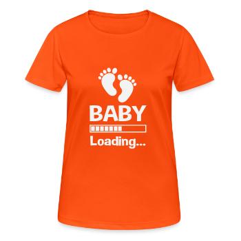 Chargement en cours ... Bébé - T-shirt respirant Femme - orange néon - Devant - AI Model Female 172 dark (172cm)