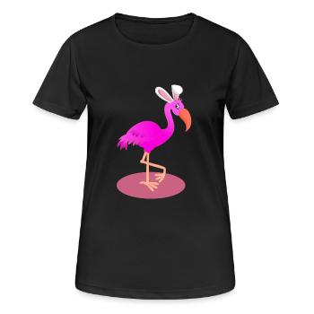 Flamant rose avec des oreilles de lapin de Pâques - T-shirt respirant Femme - noir - Devant - AI Model Female 172 light (172cm)
