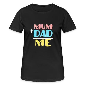Maman + Papa = Moi / Cadeau / Chemise - T-shirt respirant Femme - noir - Devant - AI Model Female 172 light (172cm)