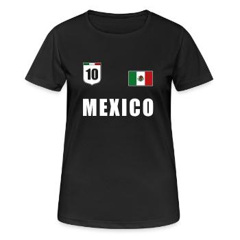 Mexique T-shirt drapeau mexicain maillot de football - T-shirt respirant Femme - noir - Devant - AI Model Female 172 light (172cm)