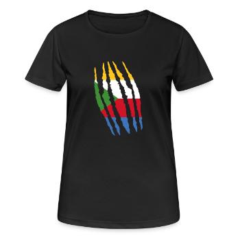 Claw Klaue Risse Herkunft Komoren png - Frauen T-Shirt atmungsaktiv - Schwarz - Vorne - AI Model Female 172 light (172cm)