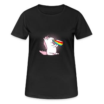 Einhorn Zaubertrank Geschenk - Frauen T-Shirt atmungsaktiv - Schwarz - Vorne - AI Model Female 172 light (172cm)