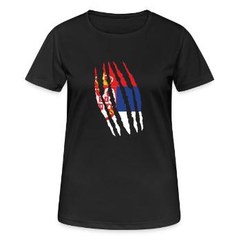 Claw Klaue Risse Herkunft Serbien png - Frauen T-Shirt atmungsaktiv - Schwarz - Vorne - AI Model Female 172 light (172cm)