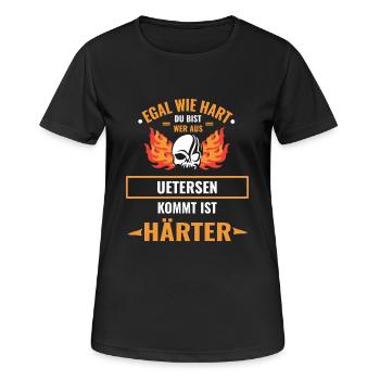 EGAL WIE HART DU BIST - UETERSEN IST HÄRTER - Frauen T-Shirt atmungsaktiv - Schwarz - Vorne - AI Model Female 172 light (172cm)