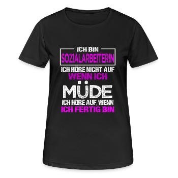 Ich bin Sozialarbeiterin Geschenk soziale Berufe - Frauen T-Shirt atmungsaktiv - Schwarz - Vorne - AI Model Female 172 light (172cm)
