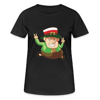 Kobold Fabel Leprechaun Flagge Poland Geschenk - Frauen T-Shirt atmungsaktiv - Schwarz - Vorne - AI Model Female 172 light (172cm)