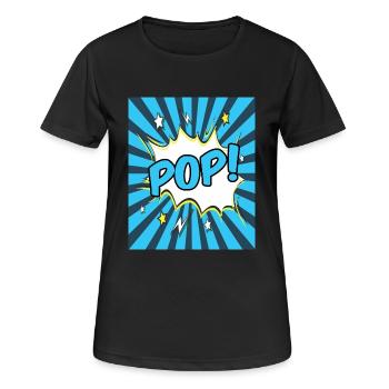 Pop-Art - Frauen T-Shirt atmungsaktiv - Schwarz - Vorne - AI Model Female 172 light (172cm)