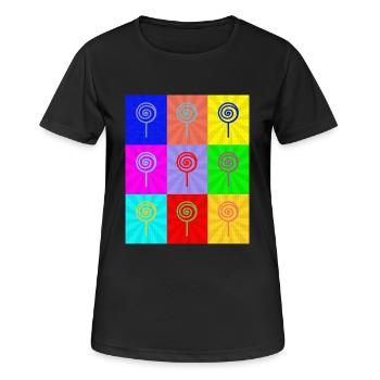 Pop-Art - Frauen T-Shirt atmungsaktiv - Schwarz - Vorne - AI Model Female 172 light (172cm)