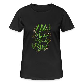 I Like My Water with Barley & Hops - Beer Love - Women's Breathable T-Shirt - black - Front - AI Model Female 172 light (172cm)