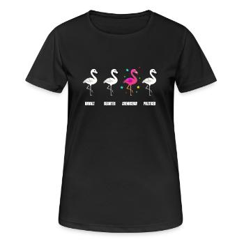 Chemikerin Geschenk Flamingo Chemie Laborantin - Frauen T-Shirt atmungsaktiv - Schwarz - Vorne - AI Model Female 172 light (172cm)