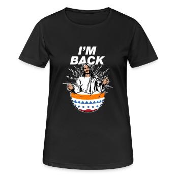 Ich liebe Jesus Ostern Geschenk Osterei I'm Back - Frauen T-Shirt atmungsaktiv - Schwarz - Vorne - AI Model Female 172 light (172cm)