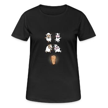 Lamb et fusion de veau pour Doner - T-shirt respirant Femme - noir - Devant - AI Model Female 172 light (172cm)