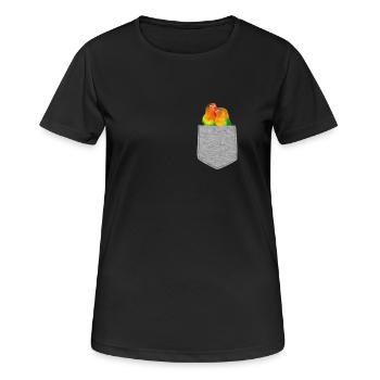 Fausses oiseaux de poche de poche drôle oiseau dans votre poche - T-shirt respirant Femme - noir - Devant - AI Model Female 172 light (172cm)