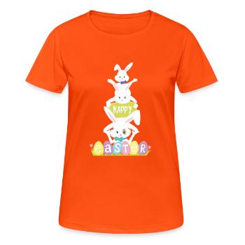Heureux oriental - T-shirt respirant Femme - orange néon - Devant - AI Model Female 172 dark (172cm)