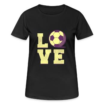 I love Soccer Gift - Frauen T-Shirt atmungsaktiv - Schwarz - Vorne - AI Model Female 172 light (172cm)