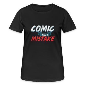 Der Witz war ein Fehler - Frauen T-Shirt atmungsaktiv - Schwarz - Vorne - AI Model Female 172 light (172cm)