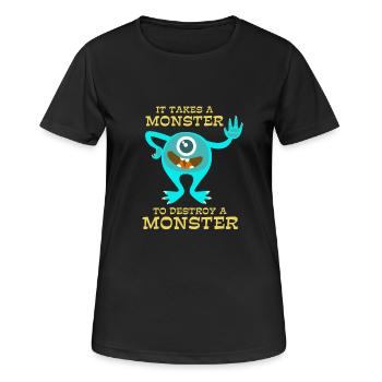 Monster - Creepy - Destroy - Cadeau - T-shirt respirant Femme - noir - Devant - AI Model Female 172 light (172cm)