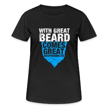 Mit Großem Bart kommt große Verantwortung - Frauen T-Shirt atmungsaktiv - Schwarz - Vorne - AI Model Female 172 light (172cm)