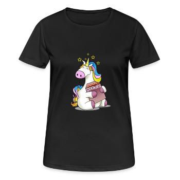 Unicorn cadeau biscuits nourriture kawaii jolie fille - T-shirt respirant Femme - noir - Devant - AI Model Female 172 light (172cm)