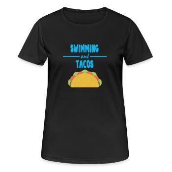 Lustiges Chlor Schwimmer Tacos T-Shirt Geschenk - Frauen T-Shirt atmungsaktiv - Schwarz - Vorne - AI Model Female 172 light (172cm)