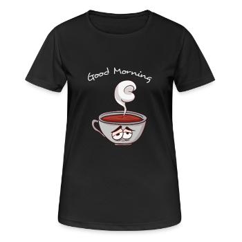 Good Morning - Good morning coffee - Women's Breathable T-Shirt - black - Front - AI Model Female 172 light (172cm)