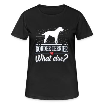 Border Terrier what else? - Frauen T-Shirt atmungsaktiv - Schwarz - Vorne - AI Model Female 172 light (172cm)