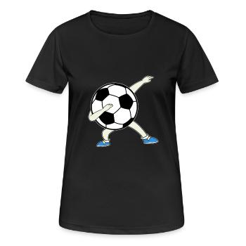 Dabbing Dab Soccer Ball Joueur Jeu Sport Elf - T-shirt respirant Femme - noir - Devant - AI Model Female 172 light (172cm)