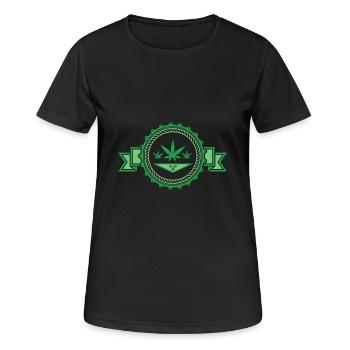 Marihuana Cannabis Gras Hanf Shirt Geschenk - Frauen T-Shirt atmungsaktiv - Schwarz - Vorne - AI Model Female 172 light (172cm)
