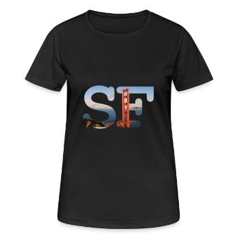 San Francisco - Frauen T-Shirt atmungsaktiv - Schwarz - Vorne - AI Model Female 172 light (172cm)