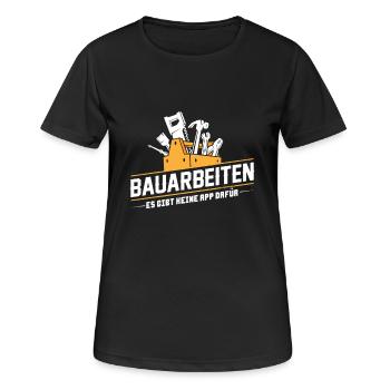 Bauarbeiter · Baustelle · Bagger · Bauarbeiten - Frauen T-Shirt atmungsaktiv - Schwarz - Vorne - AI Model Female 172 light (172cm)