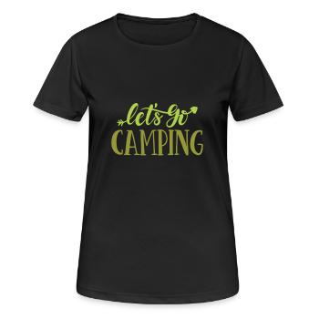 Lets go camping - Camping Shirt - Frauen T-Shirt atmungsaktiv - Schwarz - Vorne - AI Model Female 172 light (172cm)