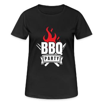 Chemise BBQ Chemise Barbecue Barbecue Griller - T-shirt respirant Femme - noir - Devant - AI Model Female 172 light (172cm)