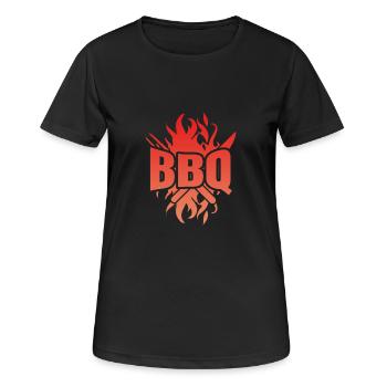Chemise BBQ Chemise Barbecue Barbecue Griller - T-shirt respirant Femme - noir - Devant - AI Model Female 172 light (172cm)