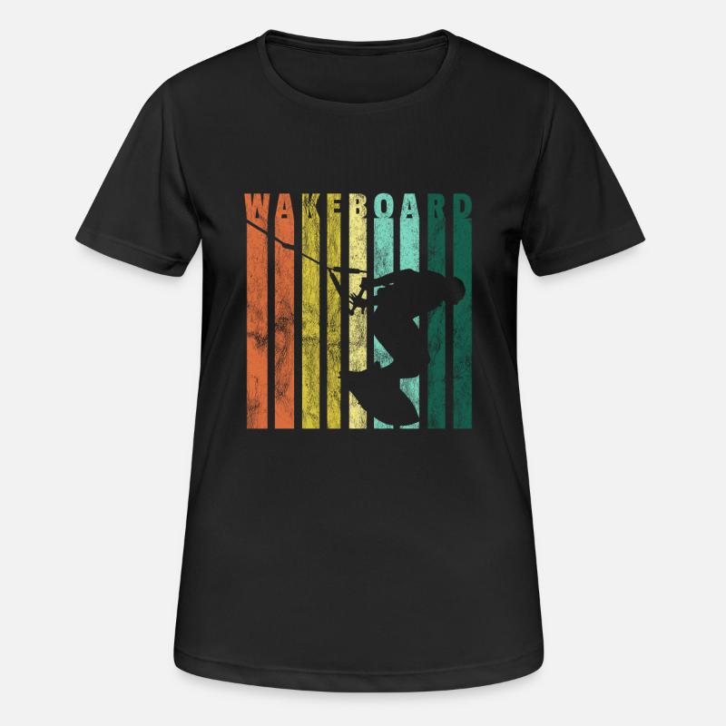 Wakeboarder gift wakeboard waterskiing - Women's Breathable T-Shirt - black