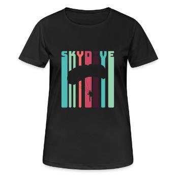 Parachutist T-shirt parachute gift - Women's Breathable T-Shirt - black - Front - AI Model Female 172 light (172cm)