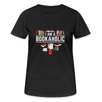Bücherwurm Leseratte Buch Fan Shirt Geschenk Funny - Frauen T-Shirt atmungsaktiv - Schwarz - Vorne - AI Model Female 172 light (172cm)