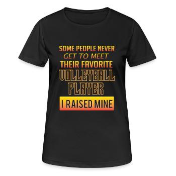 Volleyball Mom or Dad bring up present - Women's Breathable T-Shirt - black - Front - AI Model Female 172 light (172cm)