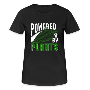 Alimenté par des plantes - T-shirt respirant Femme - noir - Devant - AI Model Female 172 light (172cm)