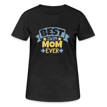 Le meilleur T-shirt de nage de maman jamais - T-shirt respirant Femme - noir - Devant - AI Model Female 172 light (172cm)