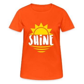 Shine - Leuchten, Strahlen - Frauen T-Shirt atmungsaktiv - Neonorange - Vorne - AI Model Female 172 dark (172cm)