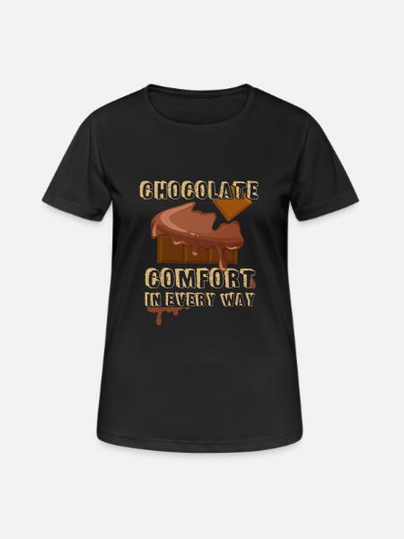 Chocolate - consolation - snacking - delicious - chocolate - Women's Breathable T-Shirt - black