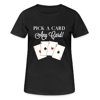 Tour de Magie - Jeu de Cartes - Cartes - Magie - T-shirt respirant Femme - noir - Devant - AI Model Female 172 light (172cm)